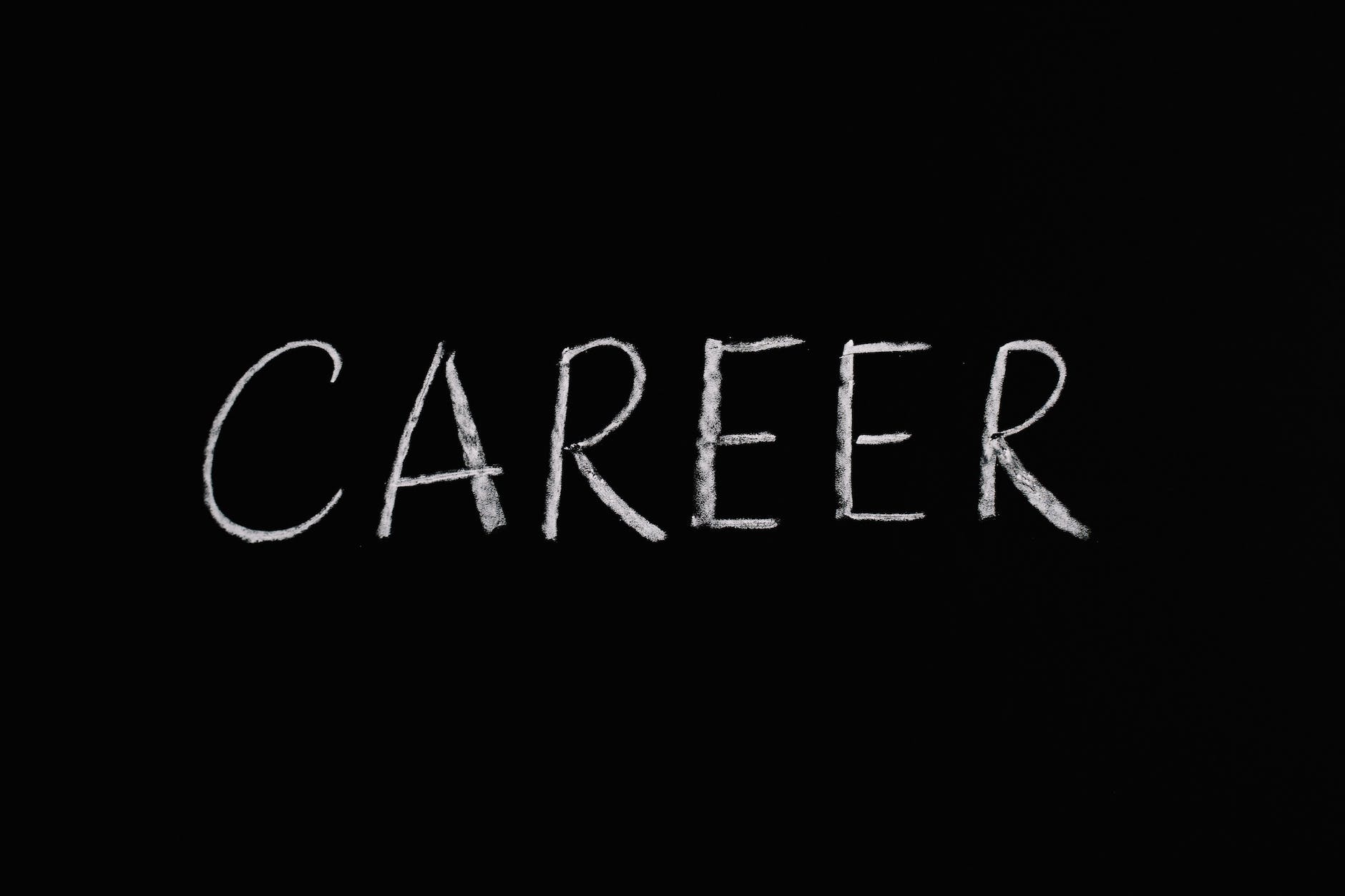 A black board with the word career written on it in chalk. 